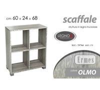 CUBO LIBRERIA h686024 CM SCAFFALE BASSO MOBILETTO MODERNO LEGNO OPLAE NOCE