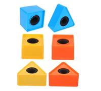 Cubo Logo Microfono 6 Pezzi, Stazione Bandiera per Supporto | Abs e Spugna, Forme Triangolare e Quadrata, Installazione Rapida per Desktop Mic Stand, per Giornalisti e Reportage