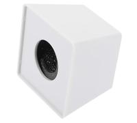 Cubo Logo Microfono Trapezoidale Bianco in ABS e Spugna | Forma a Trapezio, Superficie Bianca senza Marchio, Montaggio Facile, per Team e Giornalismo Sul Campo