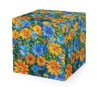 Cubo magico con fiori arancioni e blu, l'originale cubo 3x3, Speed Cube Problem-Solving Brain Teaser, Giocattolo puzzle sensoriale facile da girare, giocattolo sensoriale antistress