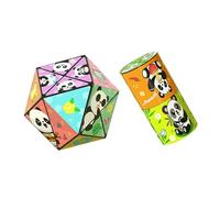 Cubo Magico Pieghevole Creativo a Forma Di Panda for Bambini, Set Di Cubi Magici 3D Flips, Cubo Antistress Anti-Ansia, Cubi Puzzle Trasformabili, Cursore Antistress, Regali Carini for Bambini(2PCS(B))