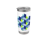 cubo matematica 3D magia nerd illusione Bicchiere termico in acciaio inox doppia parete