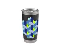 cubo matematica 3D magia nerd illusione Bicchiere termico in acciaio inox doppia parete