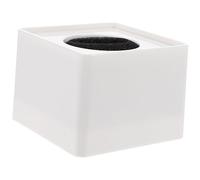 Cubo Microfono Intervista Bianco in Abs Resistente, Portatile | Forma Quadrata per Logo, Superficie Ampia per Etichetta, Stile Semplice e Pratico