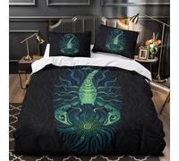 Cubo misterioso Set Di Copripiumino Set di 3 Pezzi microfibra stampa 3D con federe per cuscini con cerniera Design luminoso fantasy copripiumino for ragazze e bambini Super king（260x220cm）