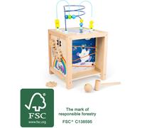 Cubo motorico attivo in legno per bambini