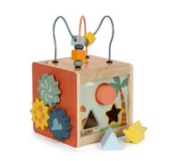 Piccolo piede cubo motorio in legno Dino