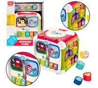 Cubo multifunzionale interattivo a colori per bambini con pianoforte e selezionatore