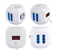 Multipresa Cubo 8 Posti 4 Prese 10/16A + 1 Presa Bipasso Schuko + 2 USB + USB C