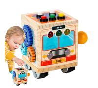 Cubo occupato per bambini, Cubo occupato di attività | Giocattoli sensoriali da viaggio di design per autobus,Giocattolo didattico educativo in legno per bambini, migliora le capacità motorie,