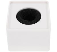 Cubo per Microfono da Intervista Bianco in ABS 3,9cm | Facile da Trasportare, Logo su Ampia Superficie, Interno Cotone Regolabile, per Microfono Intervista Professionale