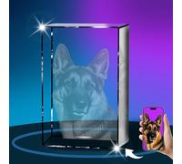 Cubo personalizzato personalizzato della foto di cristallo, immagine incisa laser 3D di cristallo personalizzata, cubo fotografico da tavolo 3D personalizzato per regali commemorativi del gatto