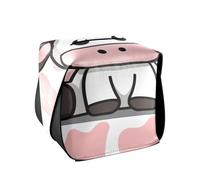 Cubo porta fazzoletti quadrato in pelle di mucca, per tovaglioli, bagno, auto, 14 x 14 x 14 cm