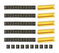 Cubo Prezzo Etichetta Display Oro Tono ,Cento Mille Cifre,5 Set