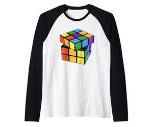 Cubo Puzzle Bandiera Arcobaleno 3x3 LGBT Cubo Gioco Amante Cuber Maglia con Maniche Raglan