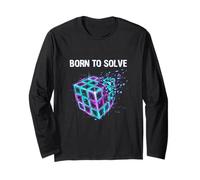 Cubo rompicapo Born To Solve Glitch Speed Cuber Logic Maglia a Manica