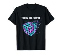 Cubo rompicapo Born To Solve Glitch Speed Cuber Logic Maglietta