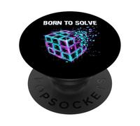 Cubo rompicapo Born To Solve Glitch Speed Cuber Logic PopSockets PopGrip Adesivo