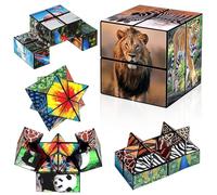 Cubo Rubik, Cubo Rotante 2 in 1 con Stampe Animali, Cubos di Rubik Giocattolo Per Bambini, 3D Gioco di Rotazione del Puzzle con Animal per Ragazzi Ragazze Adulti Puzzle Antistress Giocattoli Eregali