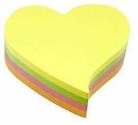 Cubo sagomato Cuore da 200 sticky notes adesivi fluo - 70x70