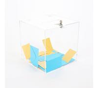 Cubo Urna in Plexiglass Trasparente con Serratura e Feritoia, 30x30x30 cm - Ideale per Raccolte Fondi e Sorteggi