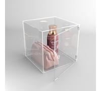 Cubo vetrina cm 15 espositore da terra in plexiglass trasparente