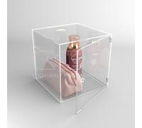 Cubo vetrina cm 30 espositore da terra in plexiglass trasparente