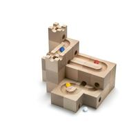Cuboro Standard 32 | Wooden Marble Run - 32 track elements and 5 marbles - Construction toys - Games for kids and adults
