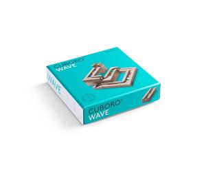 CUBORO Wave - Set di espansione per pista a a sfera dai 4 anni in su, 22 elementi in legno e 3 sfere di vetro, compatibile con cuboro Starter set, giocattolo educativo in legno, Swiss Made