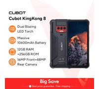Cubot KingKong 8, Smartphone robusto e impermeabile Android 13, 12 GB di RAM (6 GB + 6 GB), 256 GB di ROM, 10600 mAh, NFC, Octa-core, Telefono 4G, OTG Black
