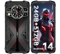 CUBOT Kingkong 9 Rugged Smartphone, 24GB+512GB Telefono Indistruttibile Android 14, 10600mAh/33W, 120Hz 6.58” FHD+ Cellulare Antiurto, 100MP+24MP Visione Notturna, 1.32" Schermo/4G Dual SIM