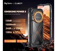 Cubot KingKong Power 3, smartphone Android 14, altoparlante da 123 dB, Helio G99, schermo da 6,72" a 120 Hz, RAM estesa fino a 24 GB, ROM da 256 GB, batteria da 10200 mAh, fotocamera da 100 MP, NFC 6G
