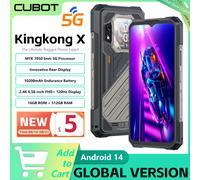 CUBOT KINGKONG X 5G Rugged Phone Demensity 7050 5G 16GB RAM + 512GB ROM 10200mAh 6.583 "120Hz Schermo NFC Android 14 Smartphone