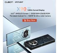 CUBOT X90, smartphone Android 14, display curvo AMOLED da 6,67 pollici a 120 Hz, 32 GB di RAM (16 GB + 16 GB estesi), 256 GB di ROM, Helio G99, 4G telefono cellulare in offerta, NFC, 100MP, phone