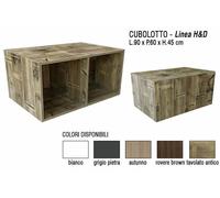 Cubotto Arredo Doppio Finitura Tavolato Antico 90x60x45h cm