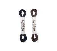 CUBSER Lacci per scarpe rotondi (2 paia) Premium cerati resistenti sottili 3mm per scarpe eleganti casual Oxford, nero/marrone., 90 cm