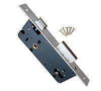 Cubstone Serratura A Infilare in Acciaio Inox 8535,Corpo Serratura da 85 mm,Centro e 35 mm di Arretramento, Serratura per Porte con Telaio in Nichel Satinato per Porte Interne Ed Esterne(25mm)
