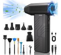 CUBTEM Elettrico Rimuovi Polvere Aria Compressa Senza Fili,3 Velocità 110000 RPM Soffiatore Aria Compressa, Mini Soffiatore a Batteria 8000mAh con Luce LED,Per Pulizia Profonda PC, Tastiere, Auto-v10
