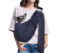 CUBY CBROSEY - Borsa a tracolla per animali domestici, regolabile, per cani e gatti, borsa a tracolla per esterni (blu)