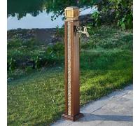 CucCe Colonna idrica da giardino per esterni Colonna d'acqua da giardino retrò for esterni, portagomma indipendente in ottone con rubinetto, design anti-crepa(Brass a)