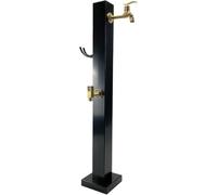 CucCe Colonna idrica da giardino per esterni Colonna d'acqua da giardino verticale for esterni indipendente con rubinetto in rame, supporto for tubo quadrato e idrante a pavimento(Black E)