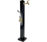 CucCe Colonna idrica da giardino per esterni Colonna d'acqua da giardino verticale indipendente for esterni con rubinetto in rame, supporto for tubo quadrato e idrante erogatore a pavimento(Black B)