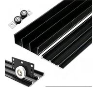 CucCe Kit di ferramenta per porte scorrevoli a lib Kit for porta scorrevole a tre binari con chiusura ammortizzata e funzionamento regolare for guardaroba bagno(160cm/63in)