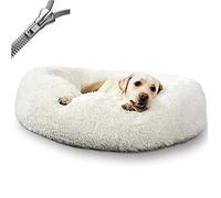 Cucce per Cani da Interno - Cuscini per Cani Grandi Sfoderabili - Cuscino A Forma di Ciambella Caldo E Morbido per Cani di Taglia Media E GrandeWhite-100cm