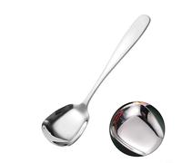 Cucchiai a testa quadrata in acciaio inox, perfetti per intrattenimento e pasti quotidiani (argento)