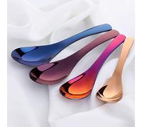 Cucchiai Confezione da 4/8 pezzi Cucchiai da zuppa pesanti e spessi, Cucchiai da zuppa in acciaio inossidabile, Cucchiaio da tavola colorato Cucchiai da cucina (Color : 4-Pack, Size : L)