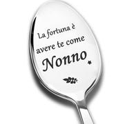 Cucchiai da caffè incisi, La fortuna è avere te come Nonno, Cucchiai da tè in acciaio inossidabile, Regali per nonno, nonno, regalo di compleanno, regalo di festa del papà, regalo di Capodanno