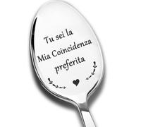 Cucchiai da caffè incisi, Tu sei la mia coincidenza preferita, Cucchiai da tè in acciaio inossidabile, Regali per gli amici, Colleghi, Fidanzato, Ragazza, Regalo di compleanno, Regalo di Capodanno