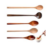 Cucchiai da cucina in legno | Cucchiaio da forno a manico lungo in legno - mestolo da zuppa resistente al calore per mescolare insalate, salse e preparazioni