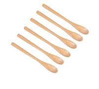 Cucchiai da Degustazione in Legno con Manico Lungo, Set da 6 - Utensili da Cucina in Legno di Teak Naturale, Cucchiai For Mescolare Sicuri For Alimenti, Cucchiai da Cucina in Legno For Caffè, Zuppa(#D